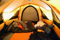 indoor camping inside tent